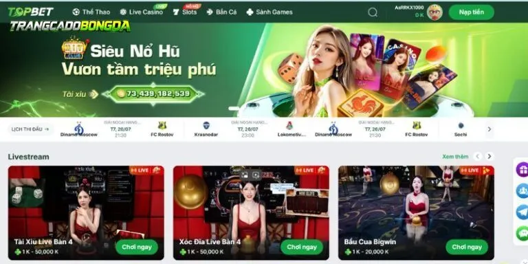 TOPBET – Nhà Cái Uy Tín Với Tỷ Lệ Cá Cược Siêu Chuẩn